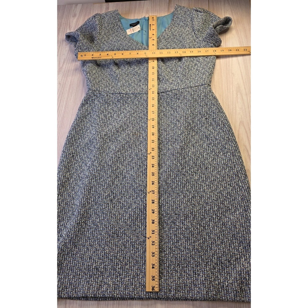 NWT Talbots Tweed Sheath Dress 6 Blue Textured Boucle Lined Career Preppy‎ $129 - Picture 7 of 10